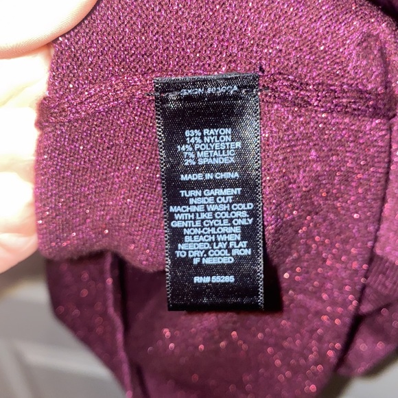 NWT- PLUM RUCHED GLITTER DRESS - Picture 13 of 13